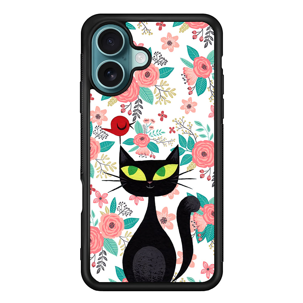 Cat Flower and Bird iPhone 16 Case - Xtracase