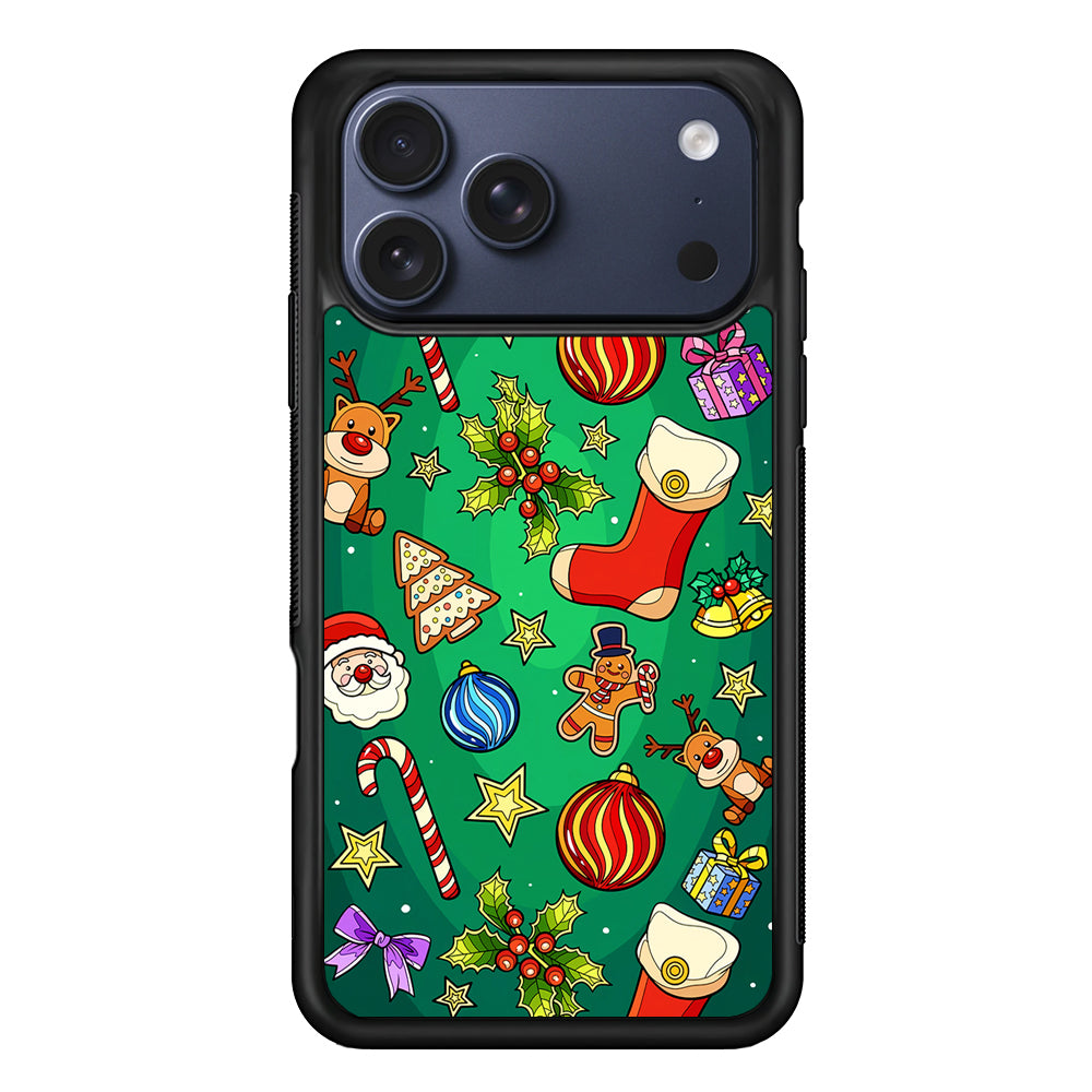 Christmas Ornaments Pattern Green iPhone 17 Pro Max Case - Xtracase