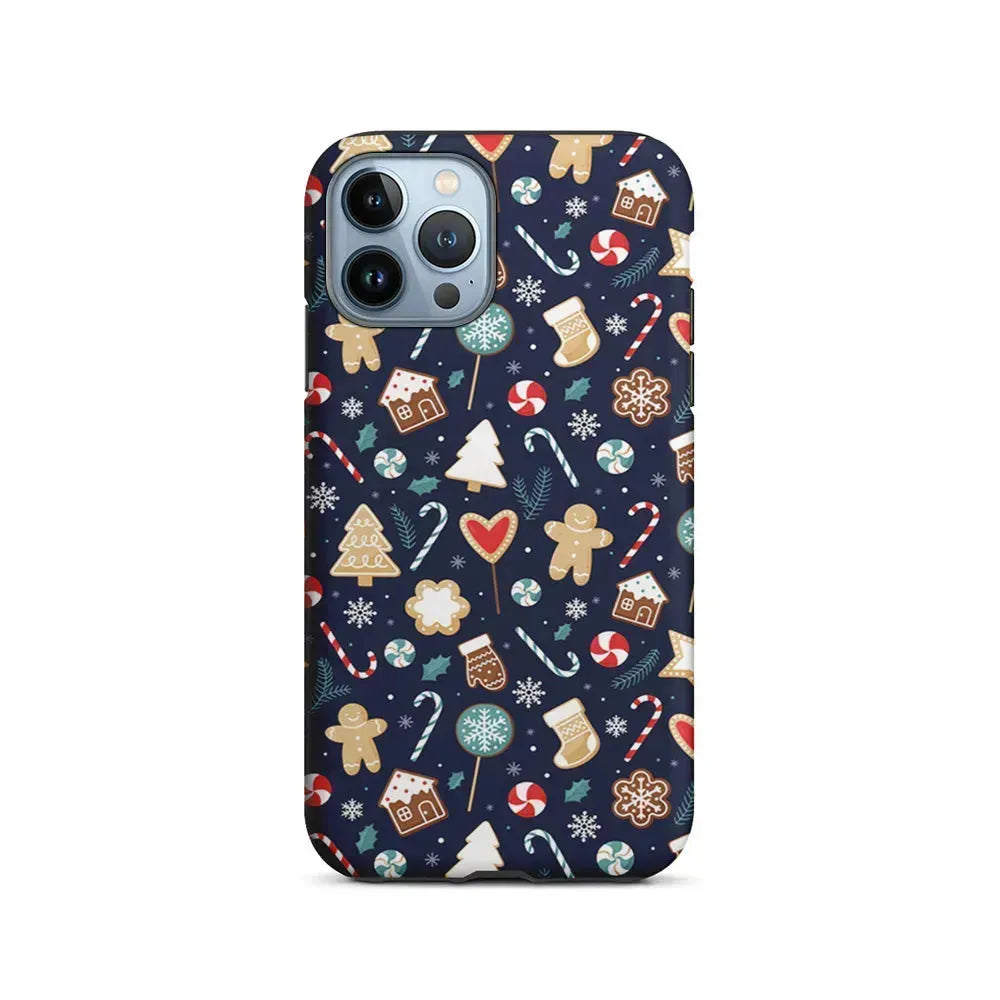Christmas Ornaments Pattern Navy iPhone 15 Pro Max Case-2 in 1 Tough Case-Xtracase