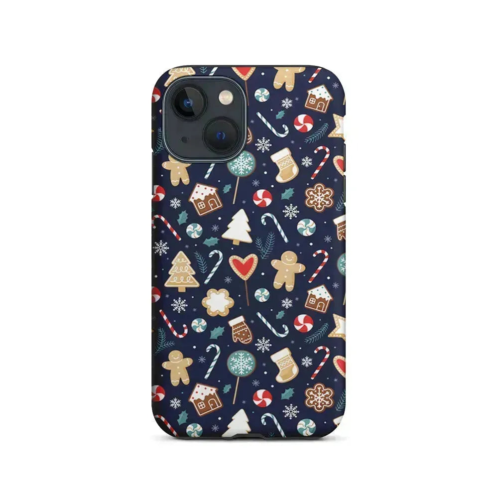 Christmas Ornaments Pattern Navy iPhone 13 Mini Case-2 in 1 Tough Case-Xtracase
