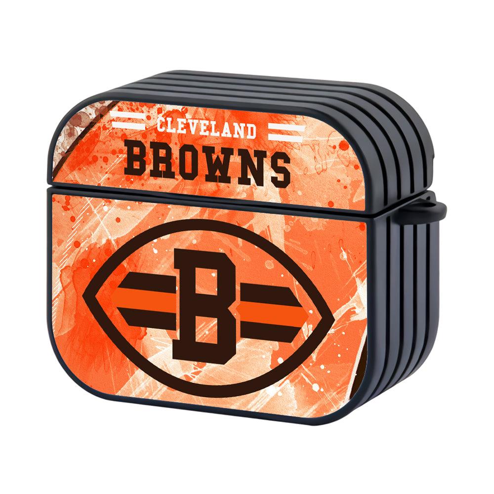 Cleveland Brown NFL Shine with Brown Hard Plastic Case Cover For Apple Airpods 3-Xtracase