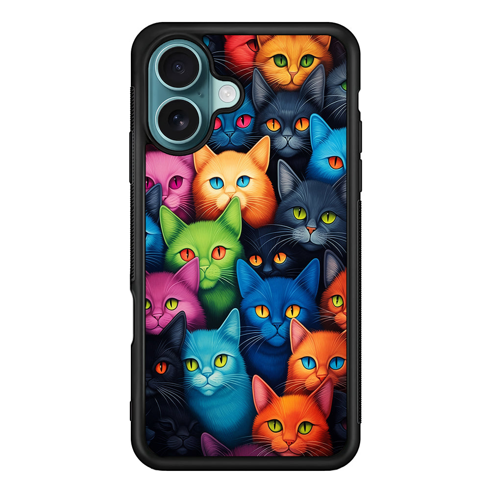 Collection of Colorful Cats iPhone 16 Case - Xtracase