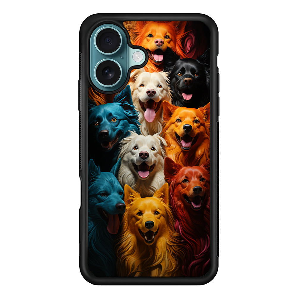 Collection of Colorful Dogs iPhone 16 Plus Case - Xtracase
