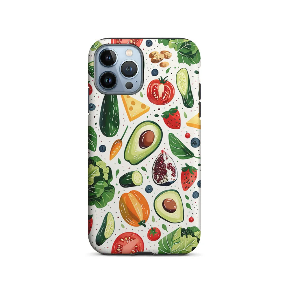 Collection of Fruits and Vegetables iPhone 13 Pro Case-2 in 1 Tough Case-Xtracase