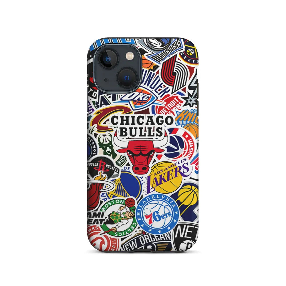 Collection of NBA Club Logos iPhone 14 Plus Case-2 in 1 Tough Case-Xtracase