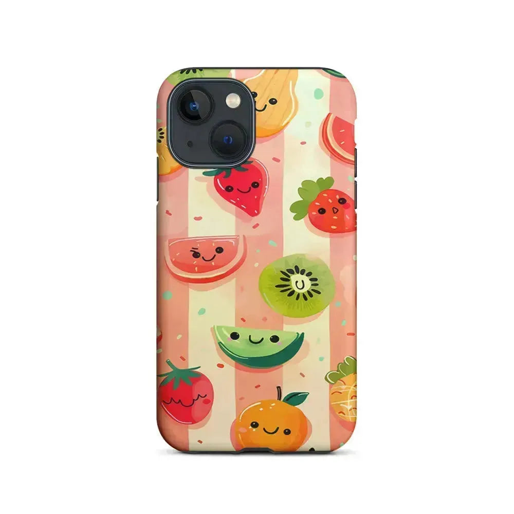 Colorful Fruit Cartoon Stripe iPhone 13 Mini Case-2 in 1 Tough Case-Xtracase