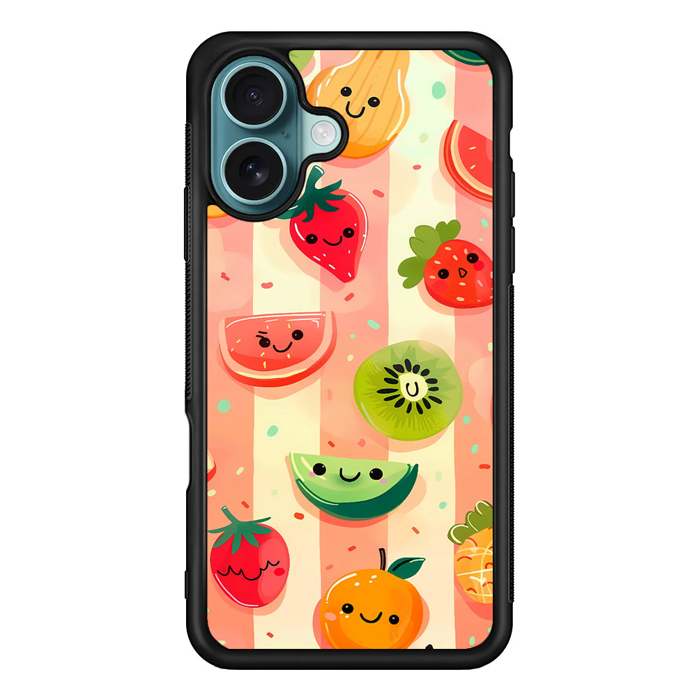 Colorful Fruit Cartoon Stripe iPhone 16 Plus Case - Xtracase