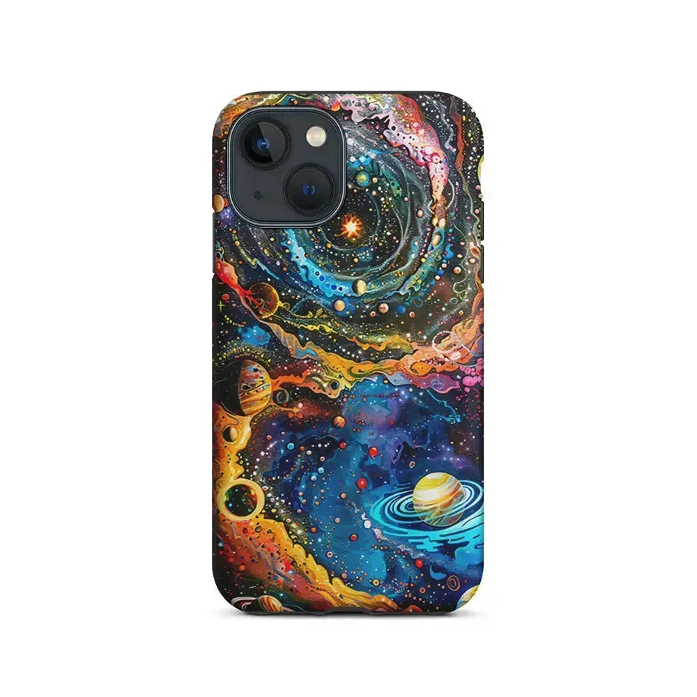Colorful Galaxy Many Planets iPhone 13 Mini Case-2 in 1 Tough Case-Xtracase