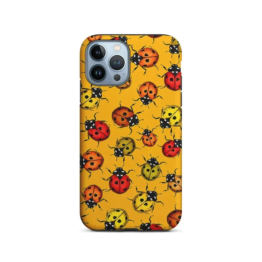 Colorful Ladybugs Pattern iPhone 15 Pro Max Case-2 in 1 Tough Case-Xtracase