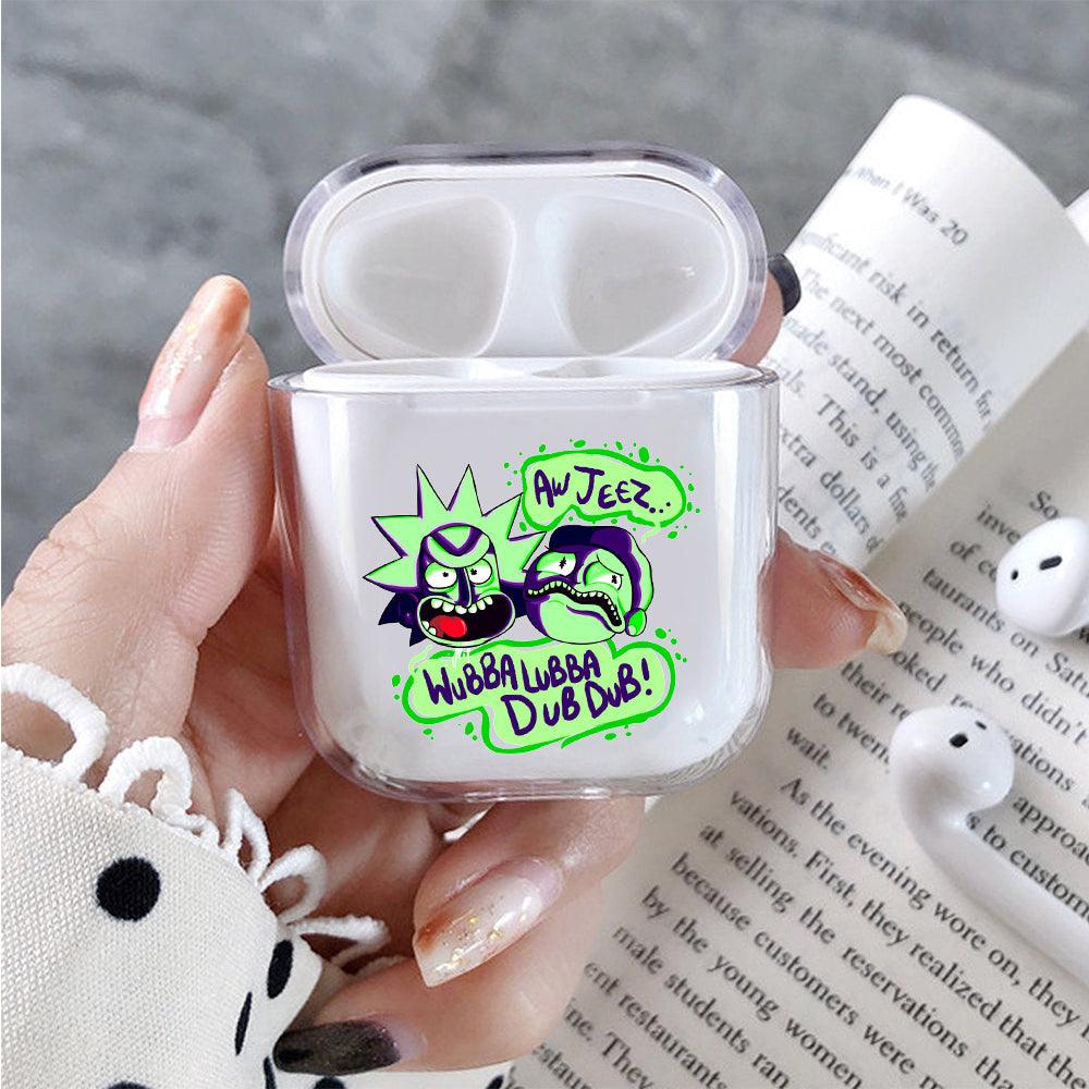 Crazy Rick and Morty Protective Clear Case Cover For Apple Airpods-Xtracase