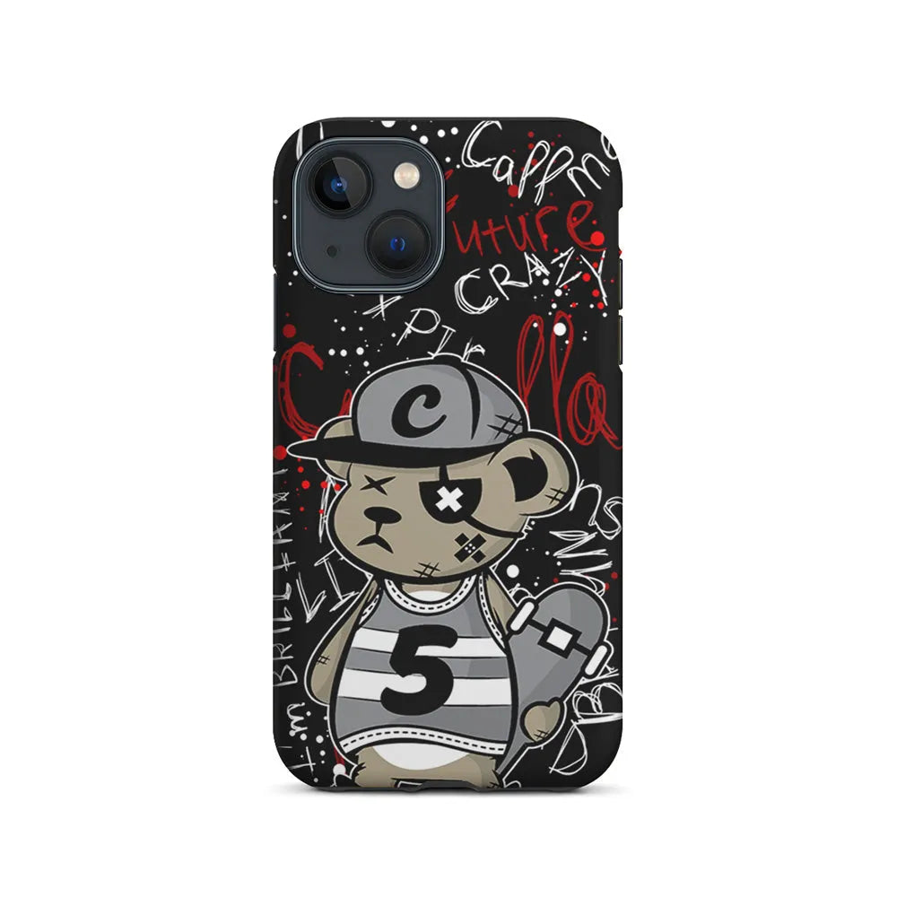 Crew Five Skater Bear iPhone 15 Case-2 in 1 Tough Case-Xtracase