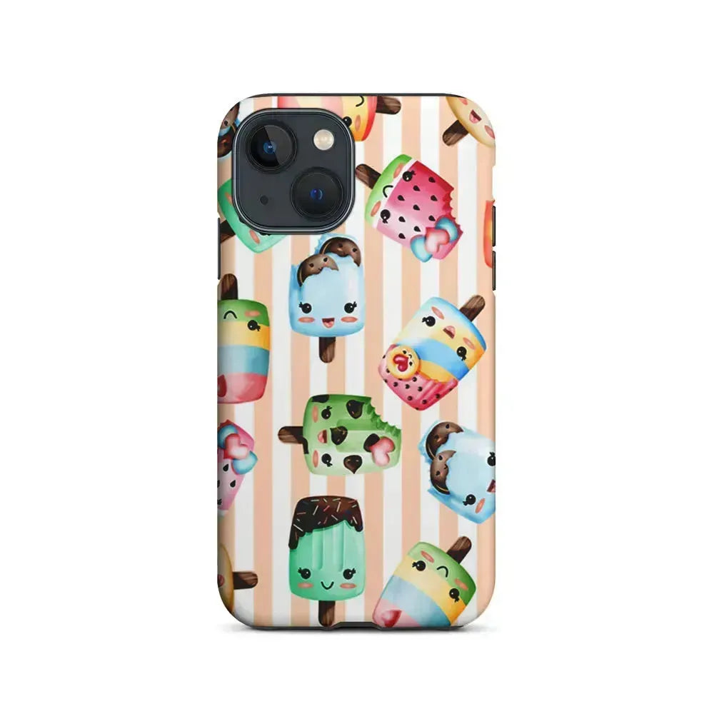 Cute Face Ice Cream Stick iPhone 13 Mini Case-2 in 1 Tough Case-Xtracase