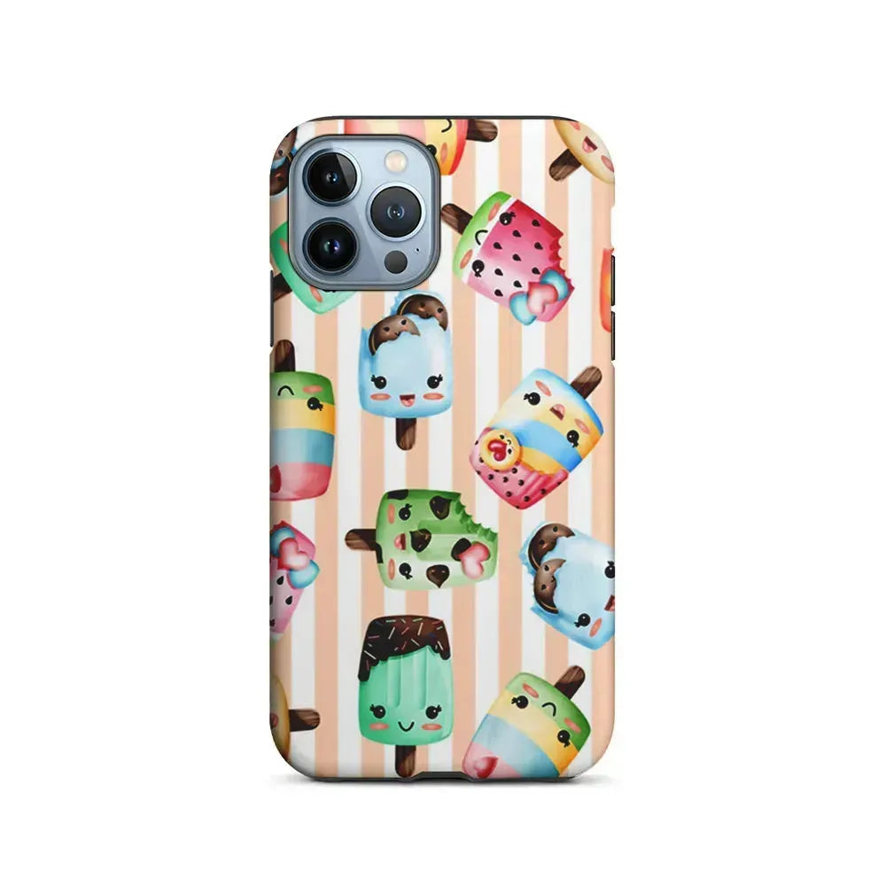 Cute Face Ice Cream Stick iPhone 15 Pro Max Case-2 in 1 Tough Case-Xtracase
