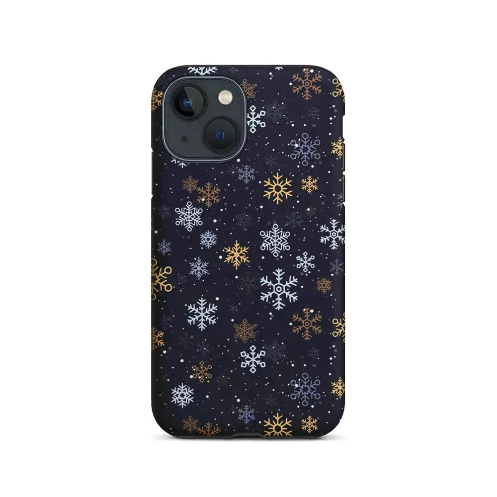 Dark Blue Yellow Winter iPhone 13 Mini Case-2 in 1 Tough Case-Xtracase