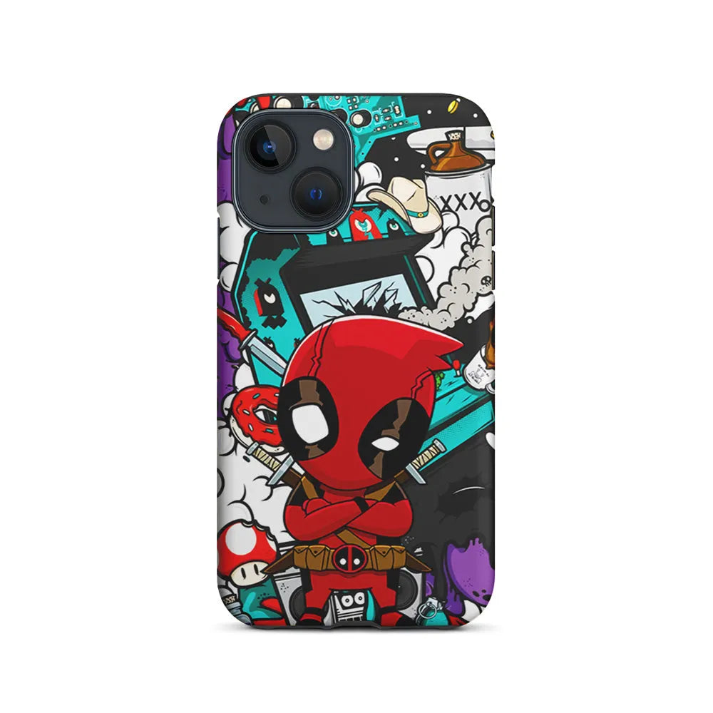 Deadpoll Destroy Game Station iPhone 15 Case-2 in 1 Tough Case-Xtracase
