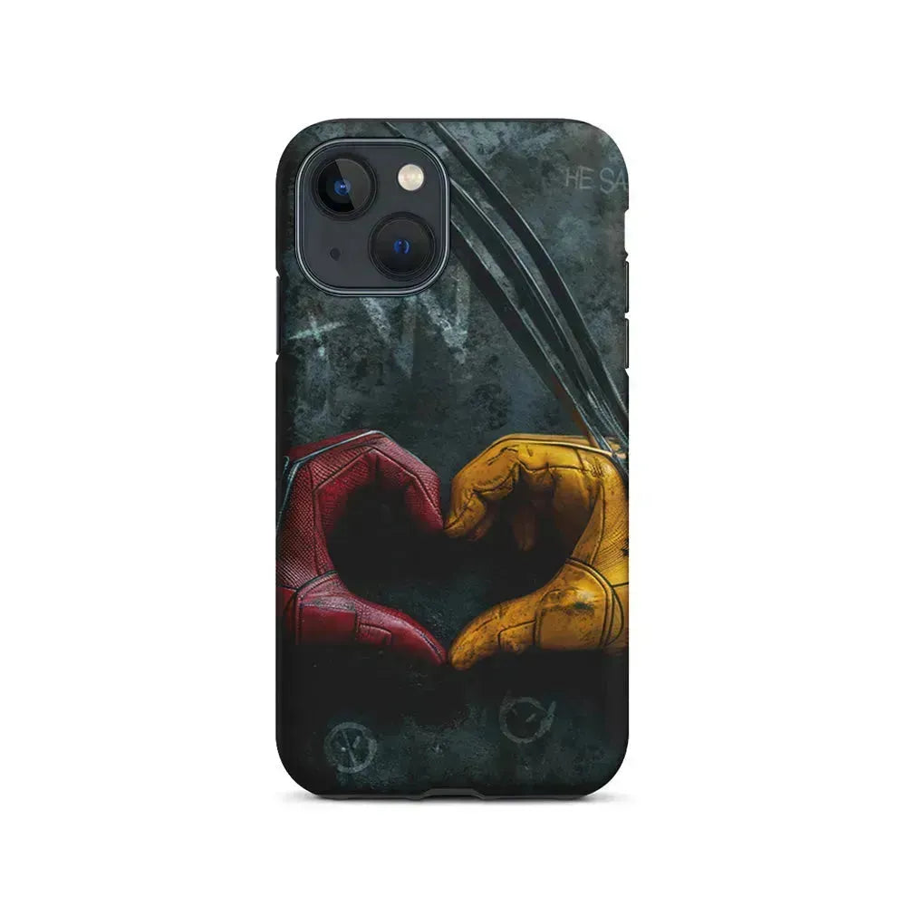 Deadpool and Wolverine Symbol of Love iPhone 13 Mini Case-2 in 1 Tough Case-Xtracase