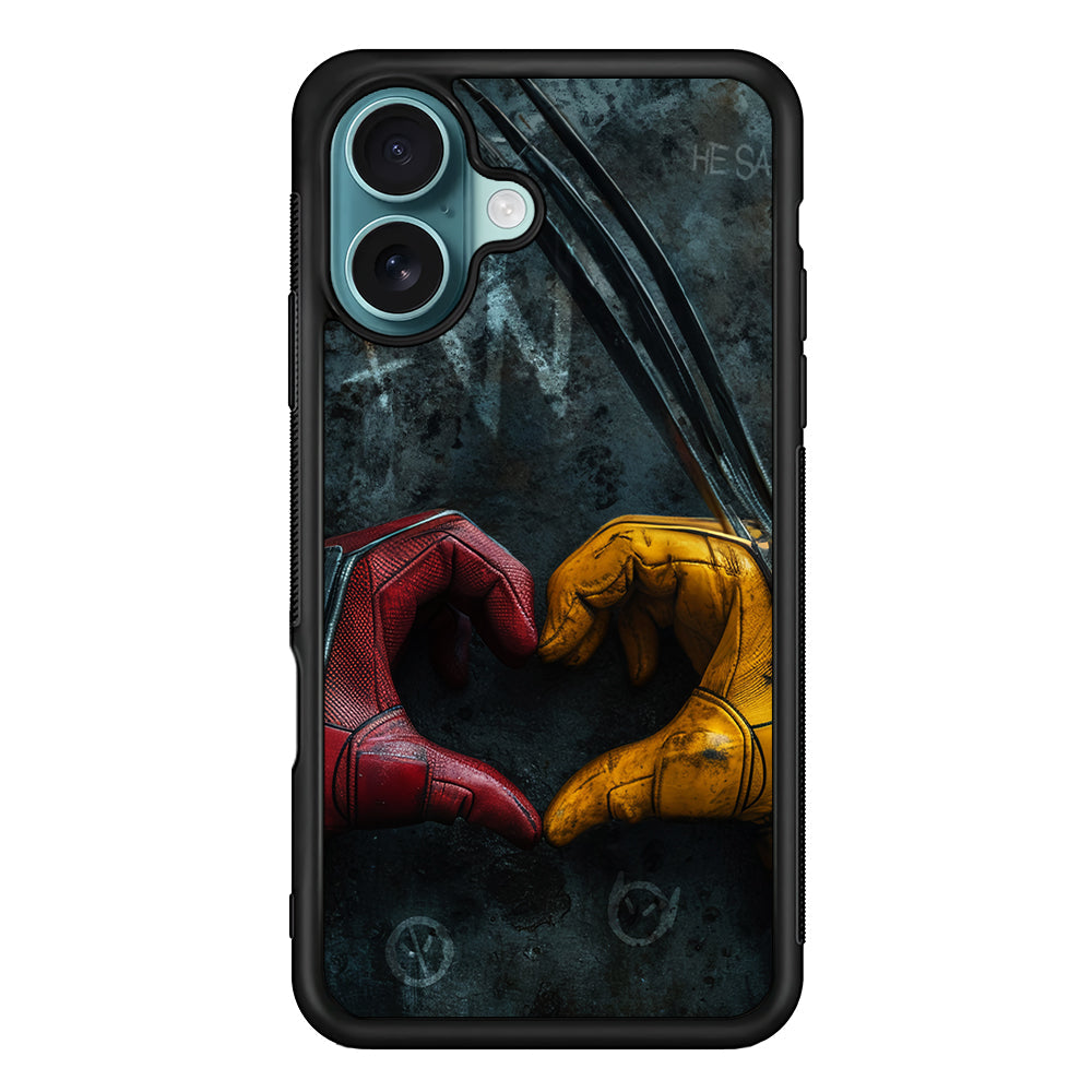 Deadpool and Wolverine Symbol of Love iPhone 16 Plus Case - Xtracase