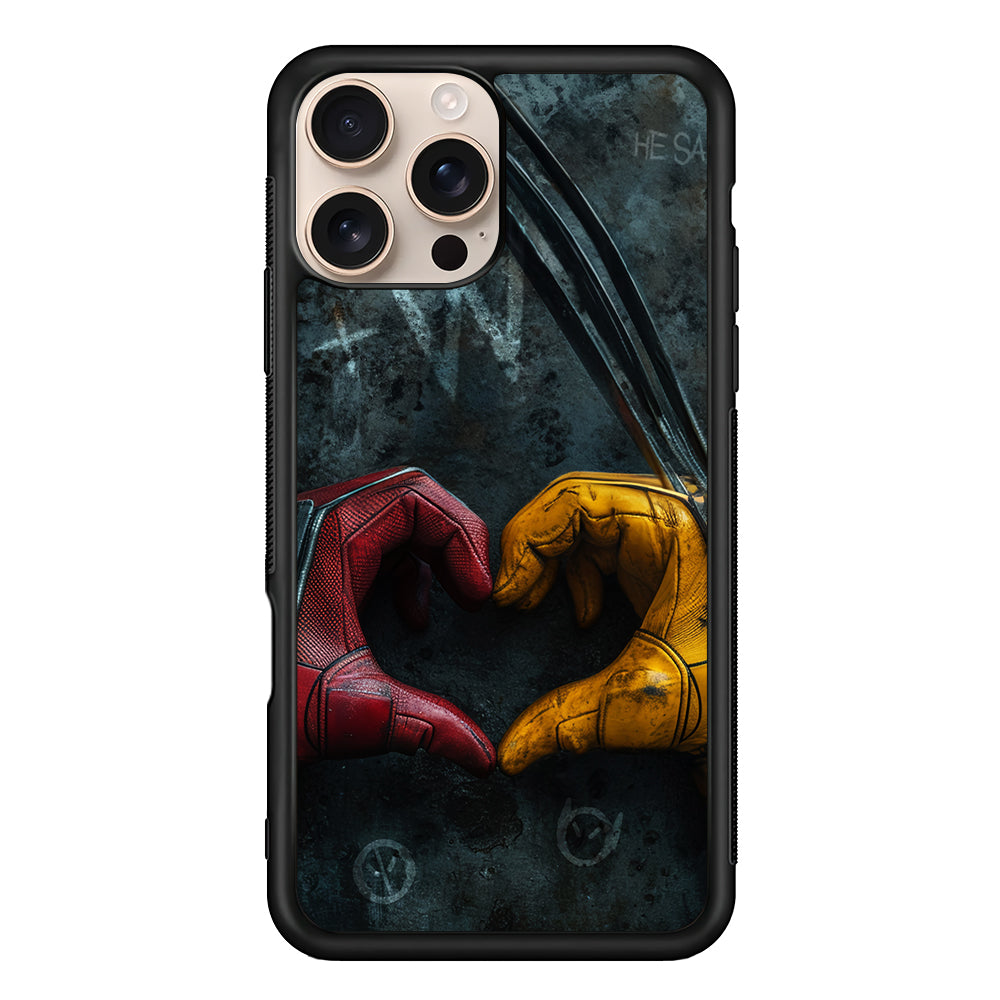 Deadpool and Wolverine Symbol of Love iPhone 16 Pro Case - iPhone 16 Pro