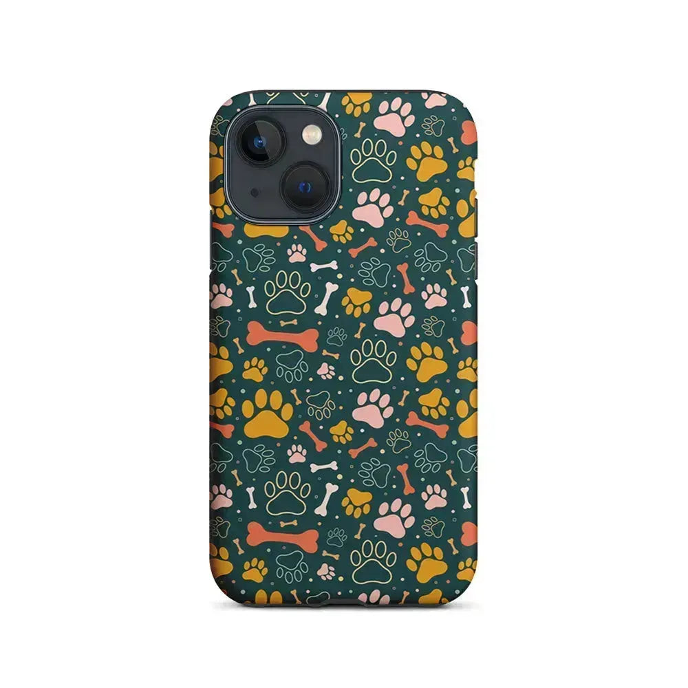 Dog Tracks and Bones iPhone 13 Mini Case-2 in 1 Tough Case-Xtracase