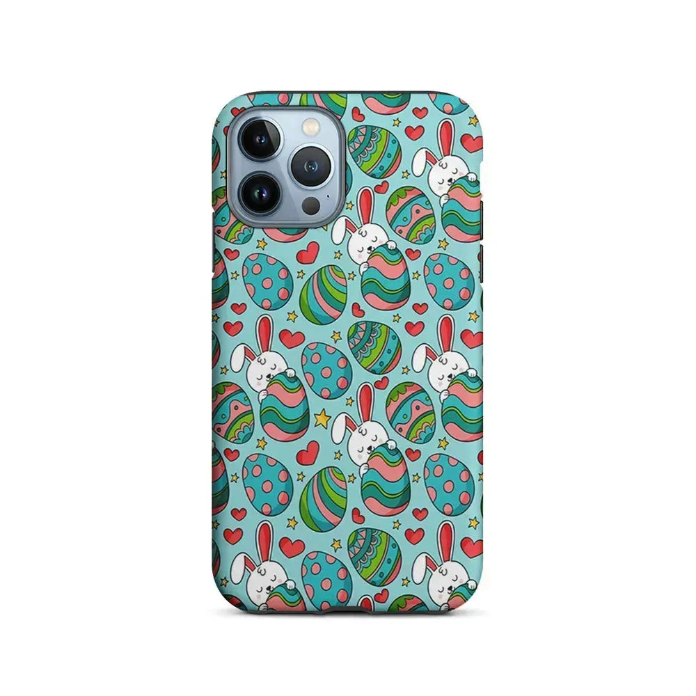 Easter Eggs and Rabbits Pattern iPhone 15 Pro Max Case-2 in 1 Tough Case-Xtracase