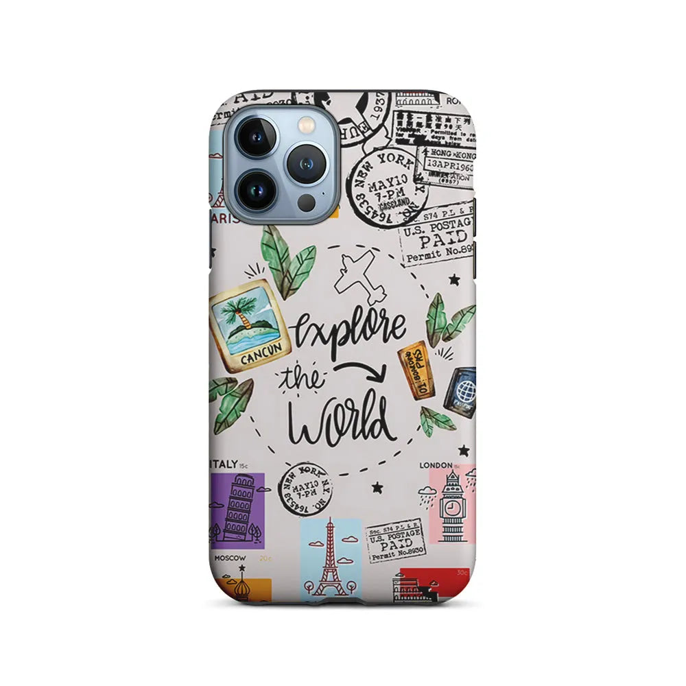 Explore The World Travel iPhone 13 Pro Case-2 in 1 Tough Case-Xtracase