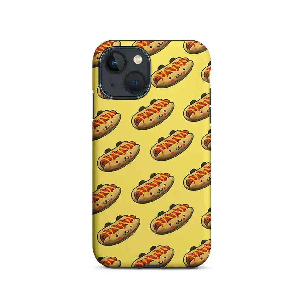 Fast Food Hot Dog Pattern iPhone 13 Mini Case-2 in 1 Tough Case-Xtracase