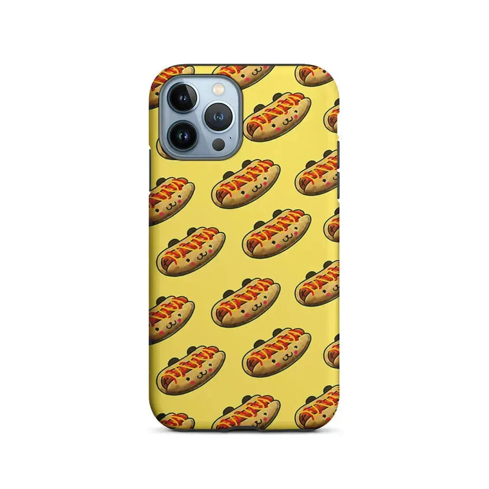 Fast Food Hot Dog Pattern iPhone 15 Pro Max Case-2 in 1 Tough Case-Xtracase