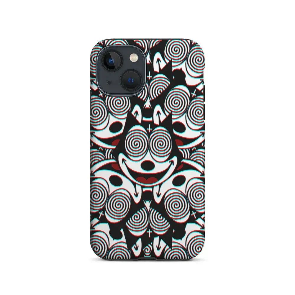 Felix The Cat Hypnotic iPhone 13 Mini Case-2 in 1 Tough Case-Xtracase