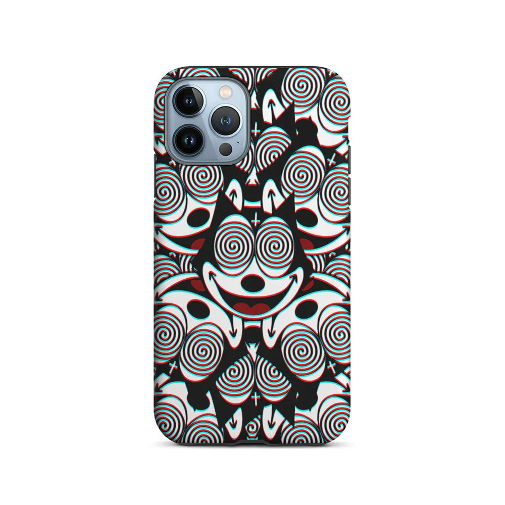 Felix The Cat Hypnotic iPhone 13 Pro Case-2 in 1 Tough Case-Xtracase