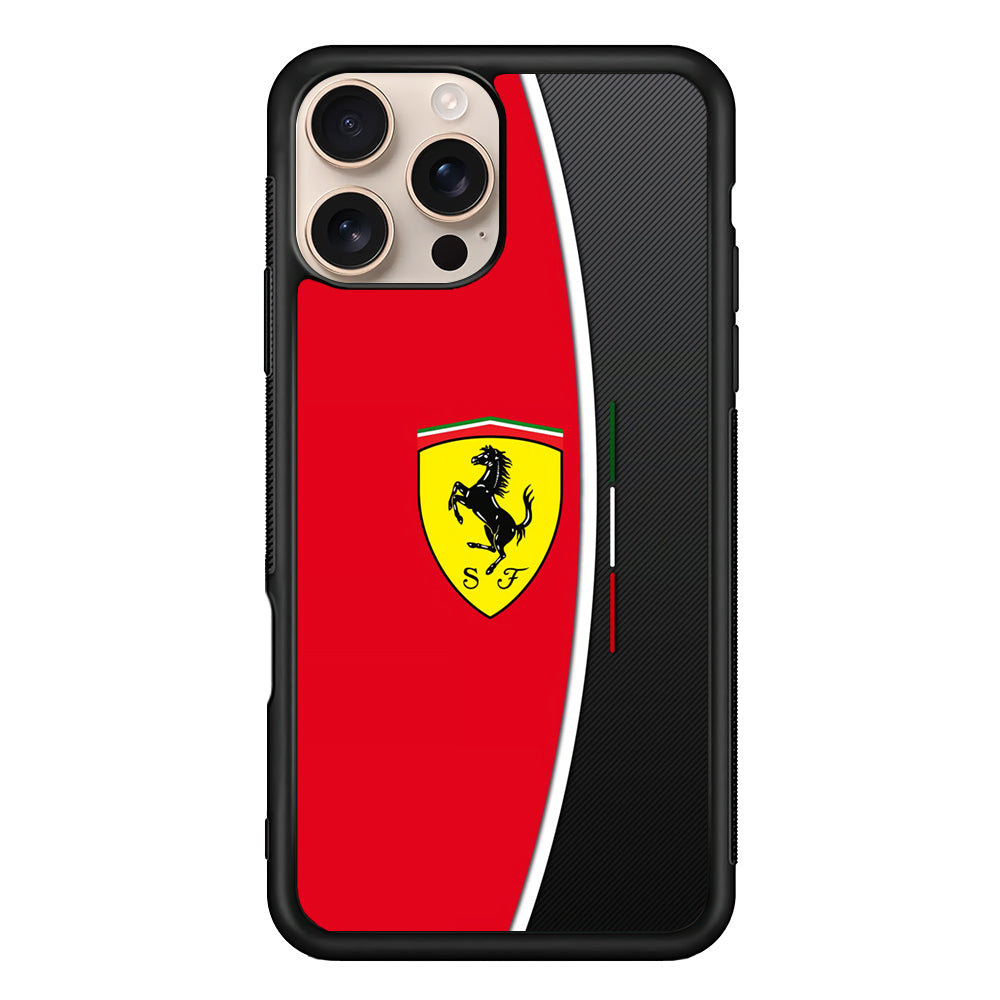 Ferrari Emblem Black Red iPhone 16 Pro Case - Xtracase