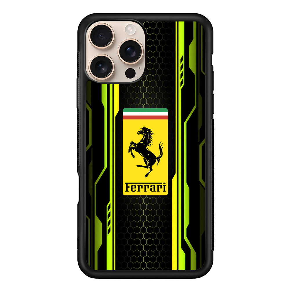 Ferrari Yellow System Line iPhone 16 Pro Case - Xtracase