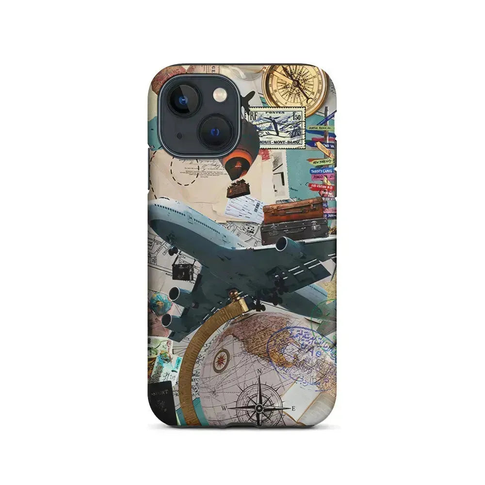 Flight Travel Vacation iPhone 13 Mini Case-2 in 1 Tough Case-Xtracase