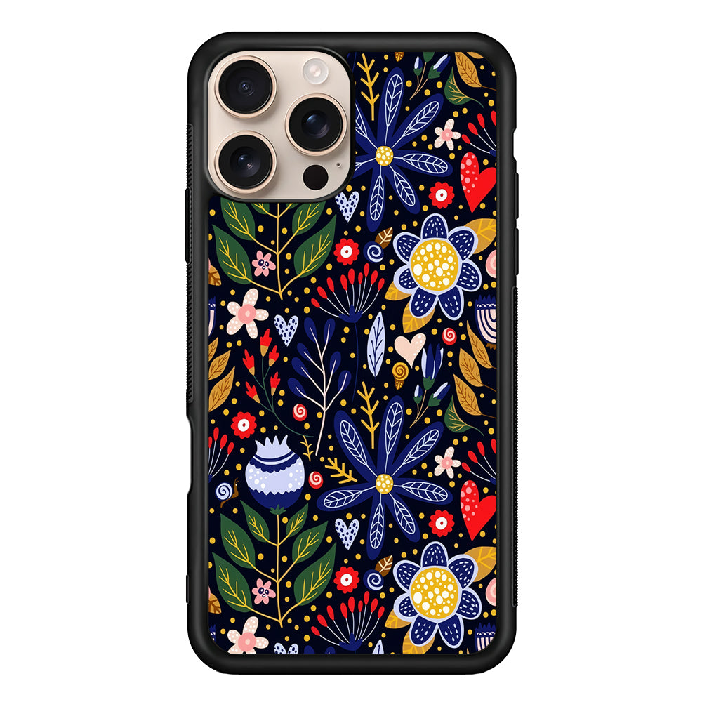 Flowers on a Dark Aesthetic iPhone 16 Pro Case - iPhone 16 Pro