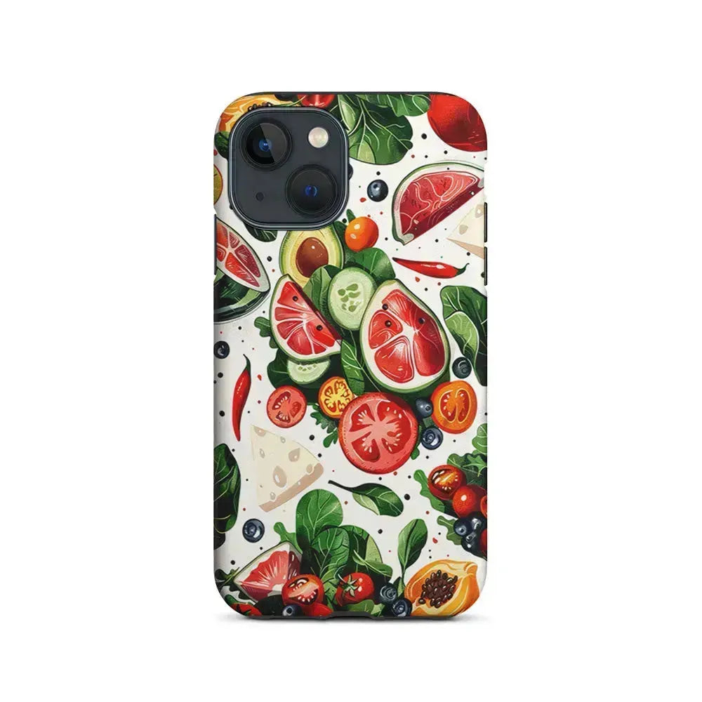 Fresh Organic Fruits and Vegetables iPhone 13 Mini Case-2 in 1 Tough Case-Xtracase
