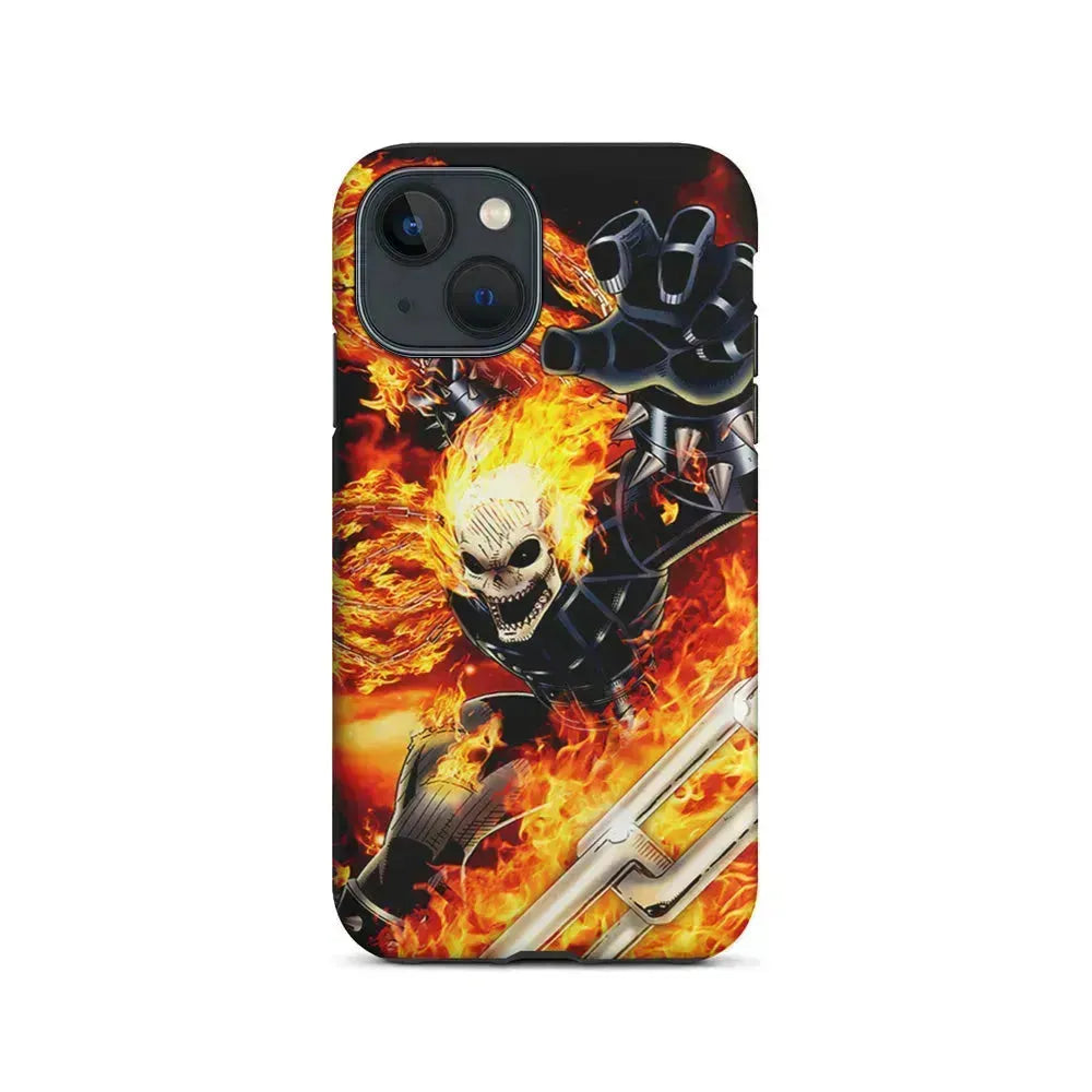 Ghost Rider on Fire iPhone 13 Mini Case-2 in 1 Tough Case-Xtracase