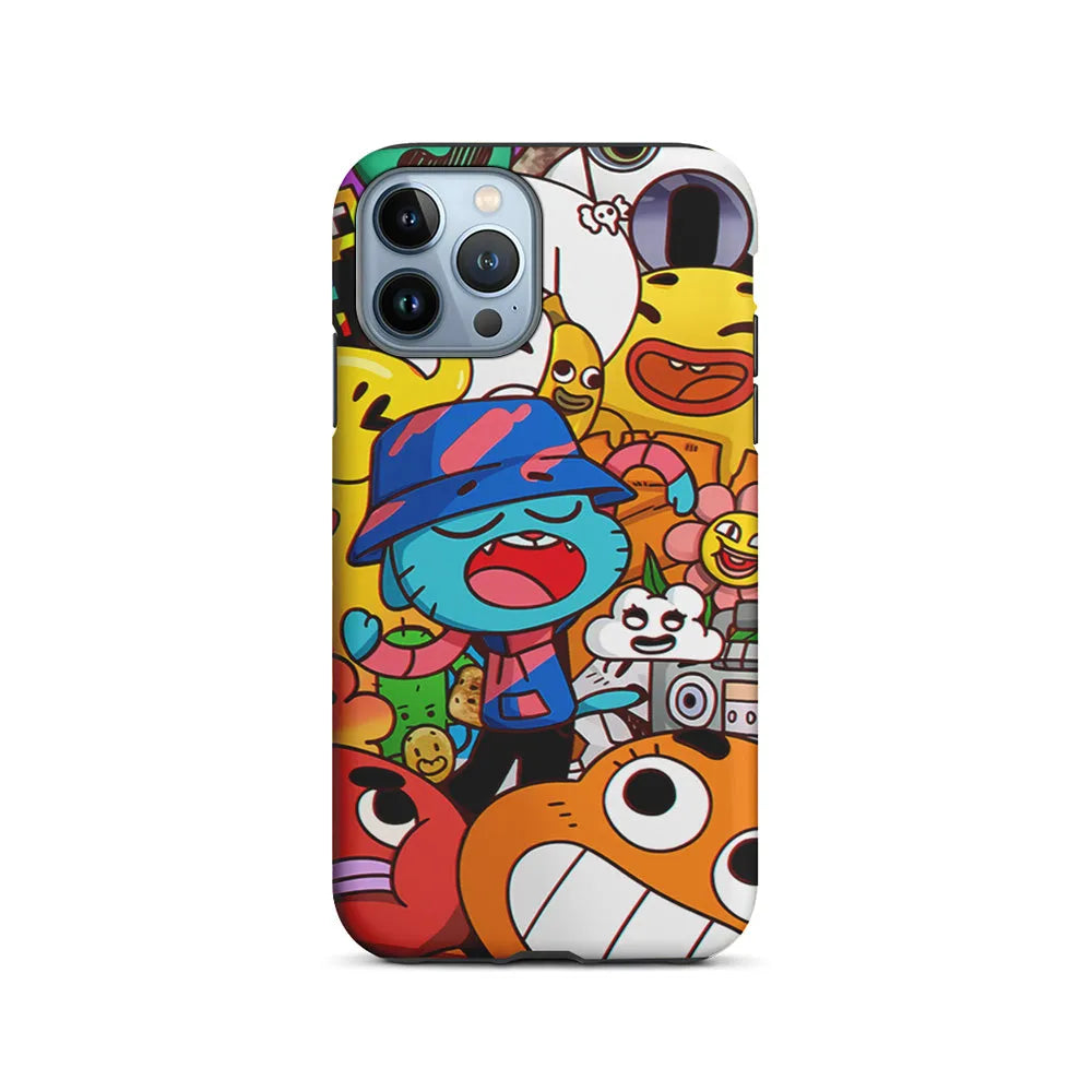 Gumball and Friends Doodle iPhone 13 Pro Case-2 in 1 Tough Case-Xtracase
