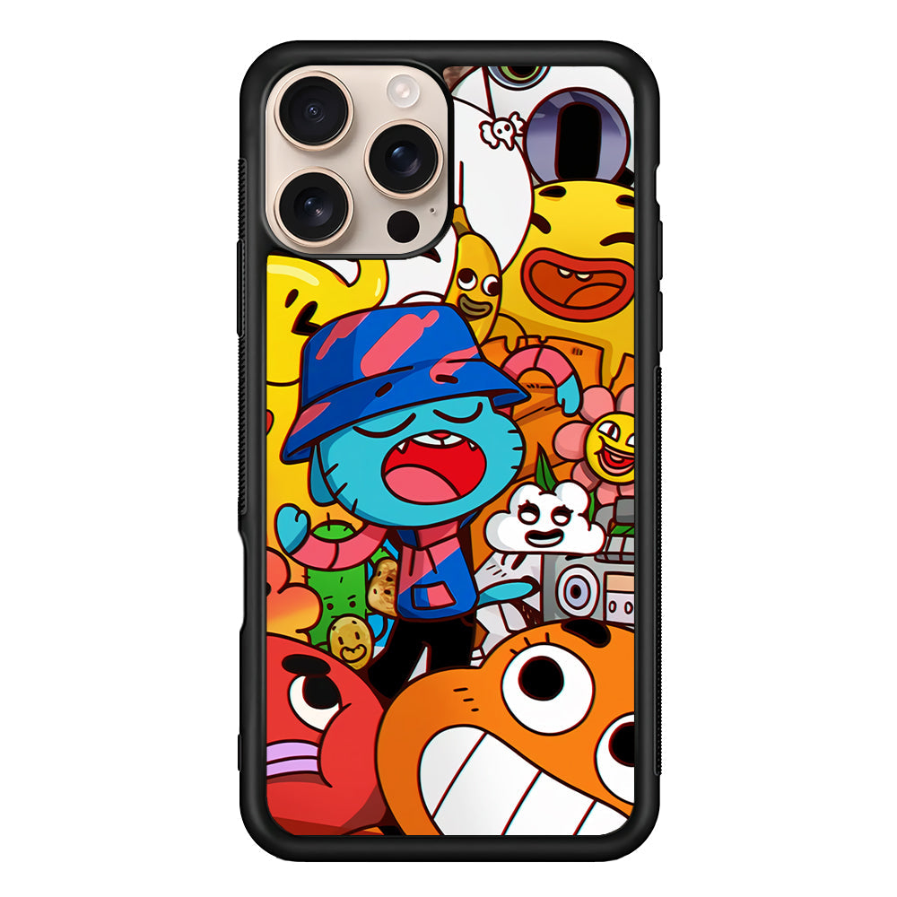 Gumball and Friends Doodle iPhone 16 Pro Max Case - iPhone 16 Pro Max