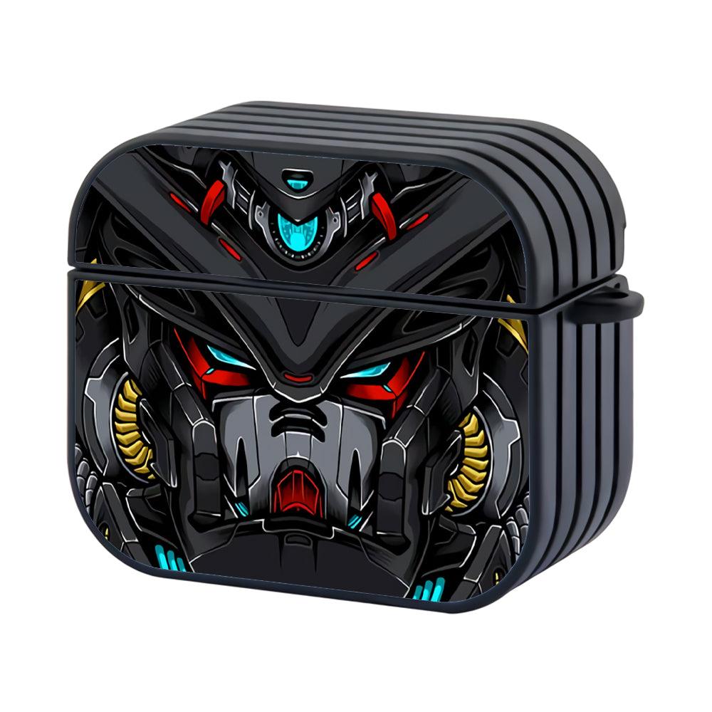 Gundam Head Black Hard Plastic Case Cover For Apple Airpods 3-Xtracase