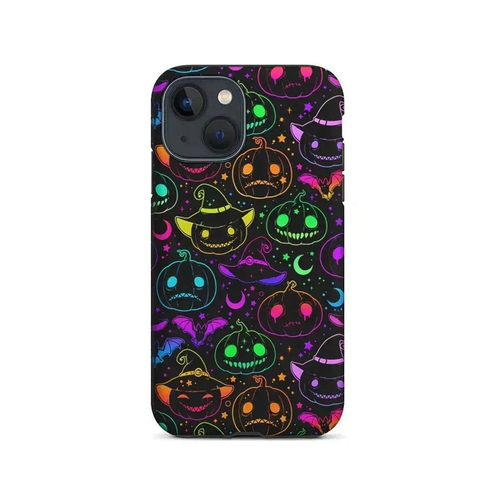 Halloween Pumpkins and Flying Bats iPhone 13 Mini Case-2 in 1 Tough Case-Xtracase