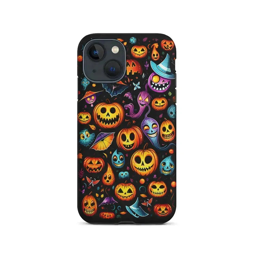 Halloween Pumpkins and Ghosts iPhone 13 Mini Case-2 in 1 Tough Case-Xtracase