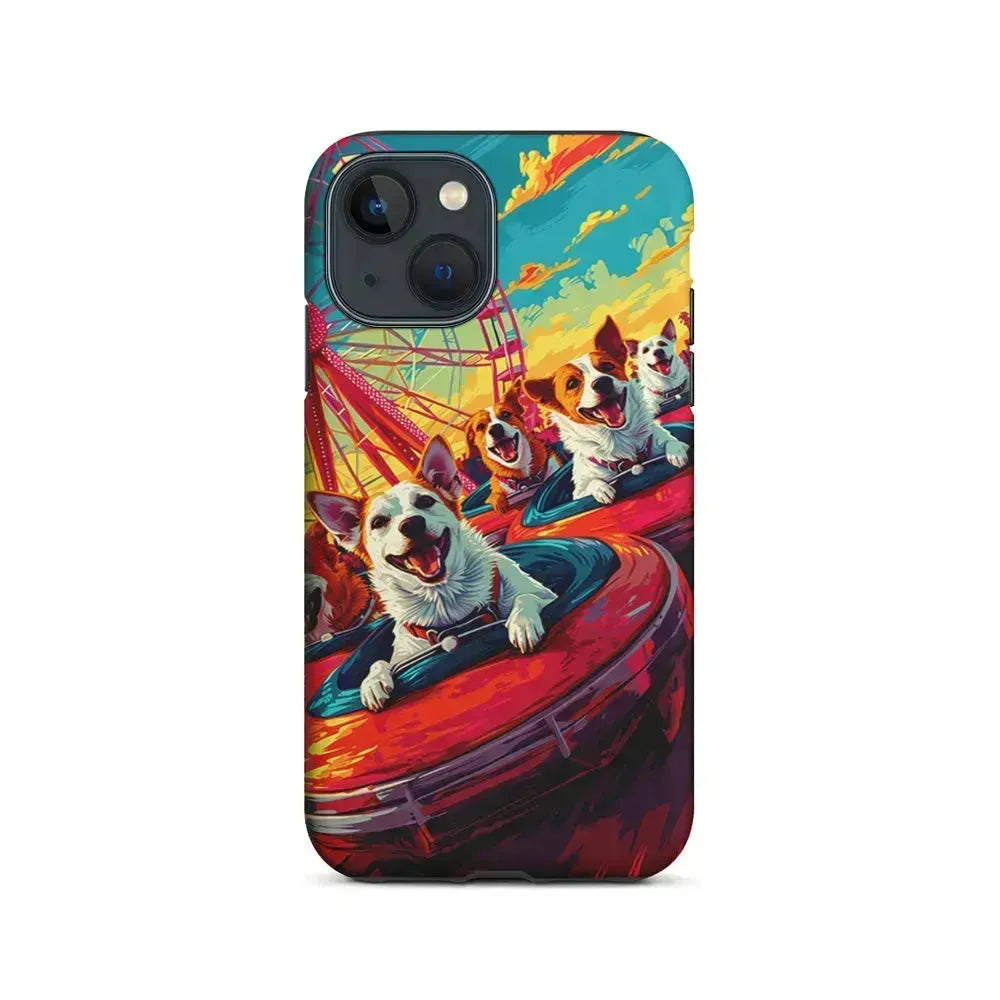 Happy Dogs At Carnival iPhone 13 Mini Case-2 in 1 Tough Case-Xtracase