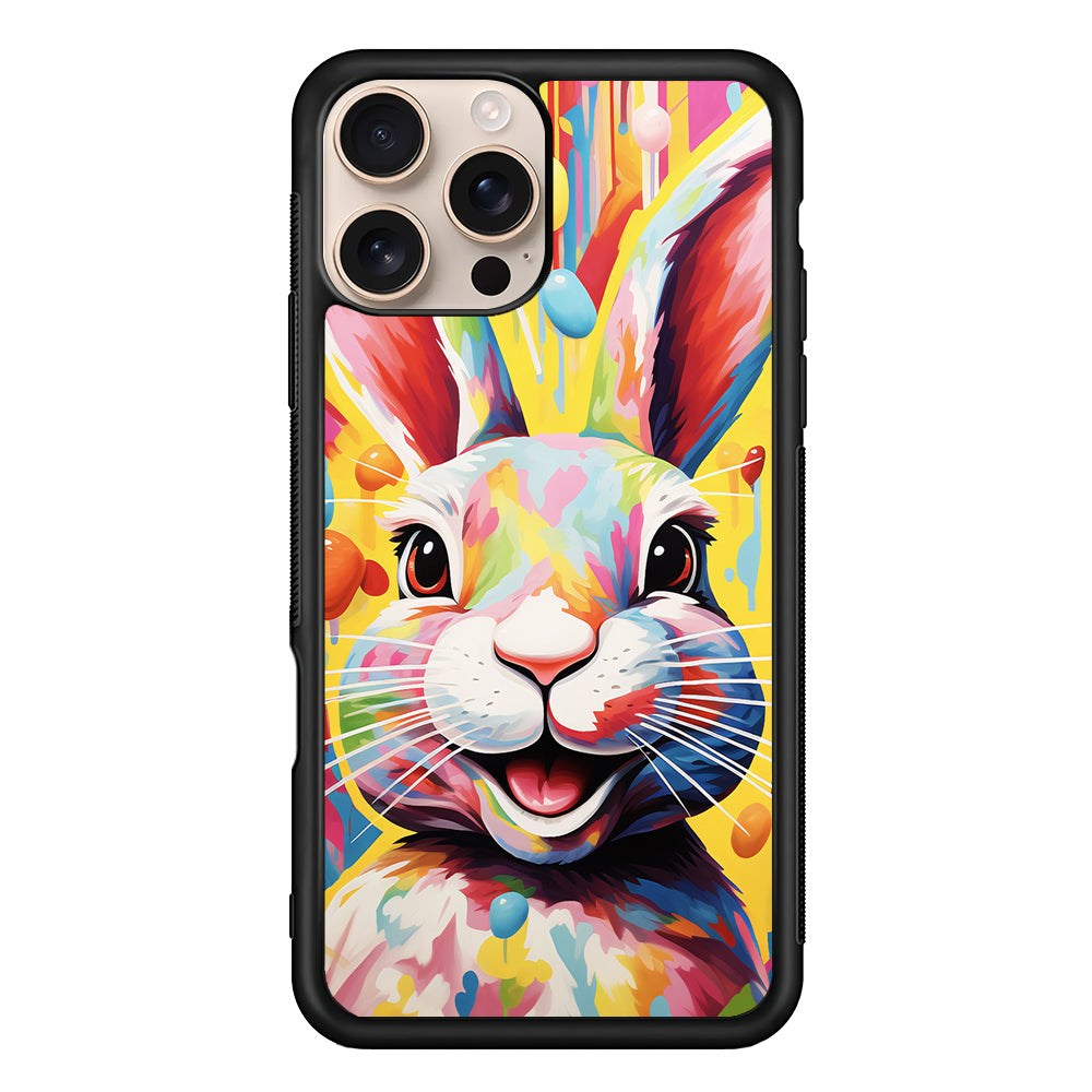 Happy Rabbit Painting iPhone 16 Pro Case - iPhone 16 Pro