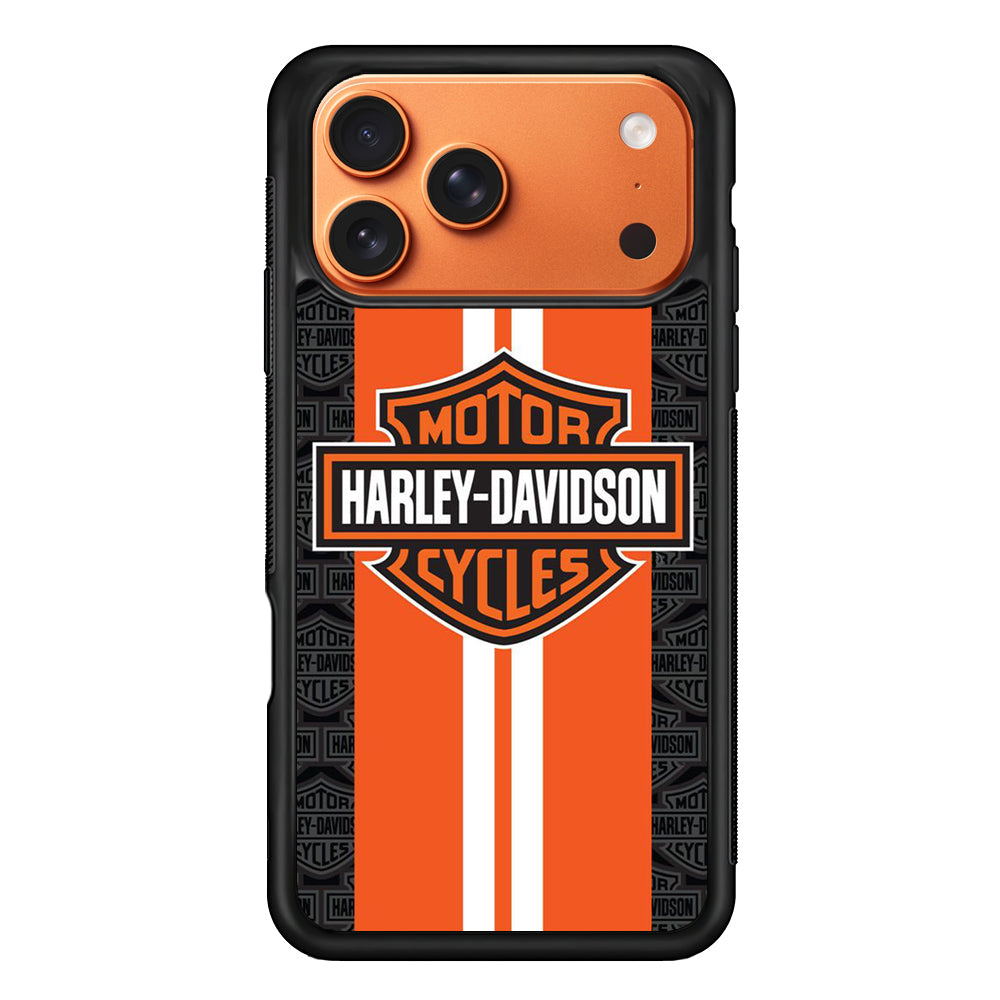 Harley Davidson Orange Stripe White iPhone 17 Pro Max Case