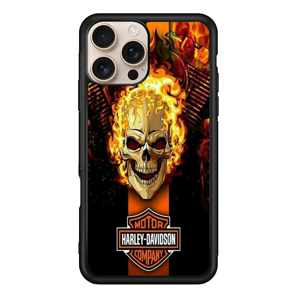Harley Davidson Skull Fire iPhone 16 Pro Case - Xtracase