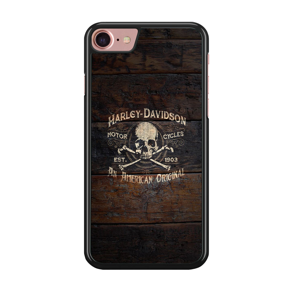 Harley Davidson Skull Logo In Wood iPhone 7 Case-Xtracase