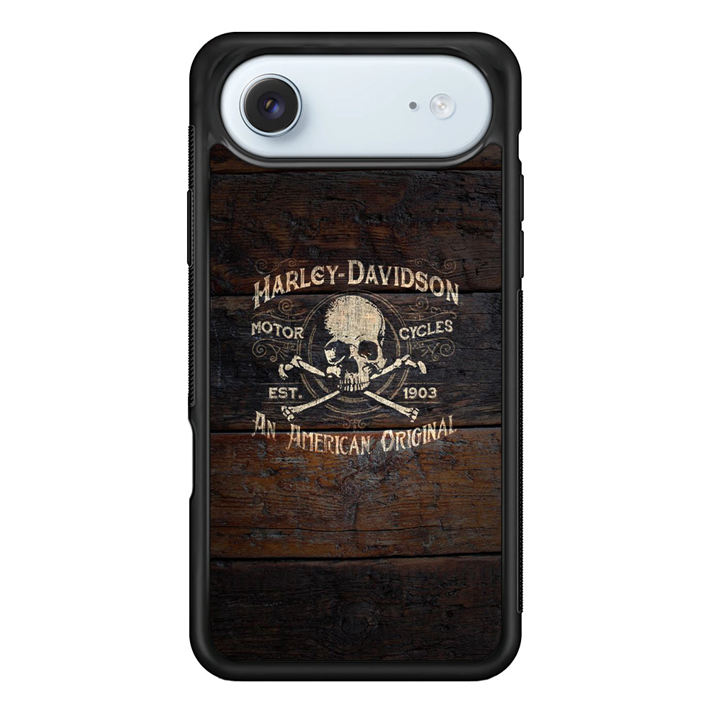 Harley Davidson Skull Logo In Wood iPhone 17 Air Case - Xtracase
