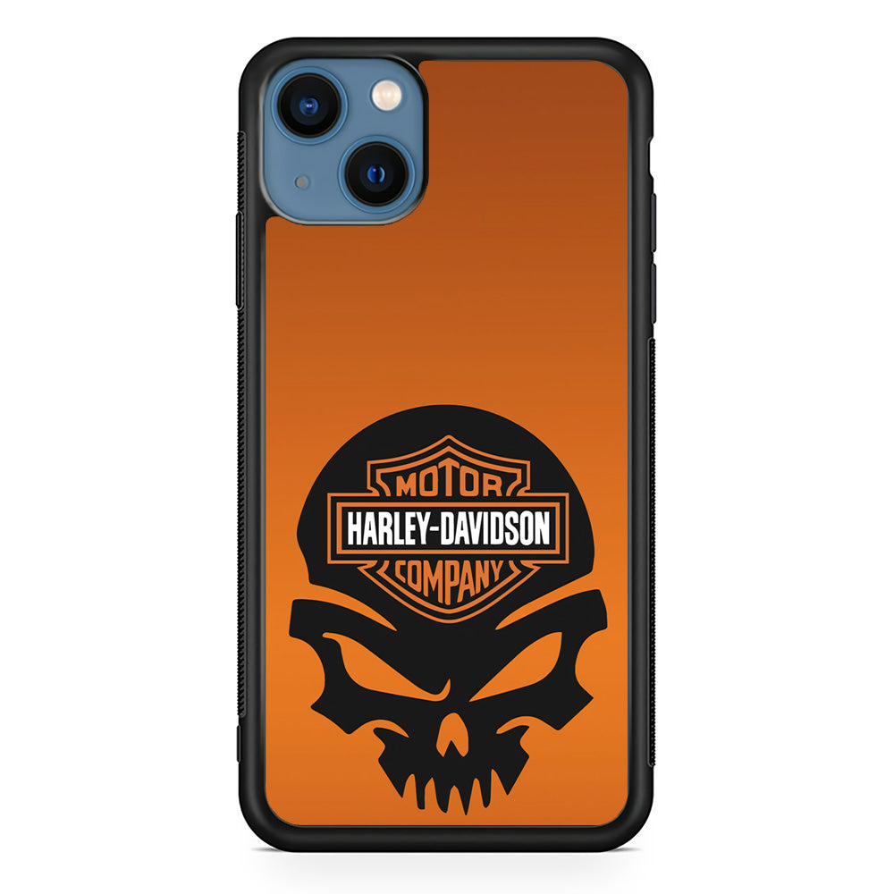 Harley Orange Skull Emblem iPhone 14 Plus Case-Xtracase