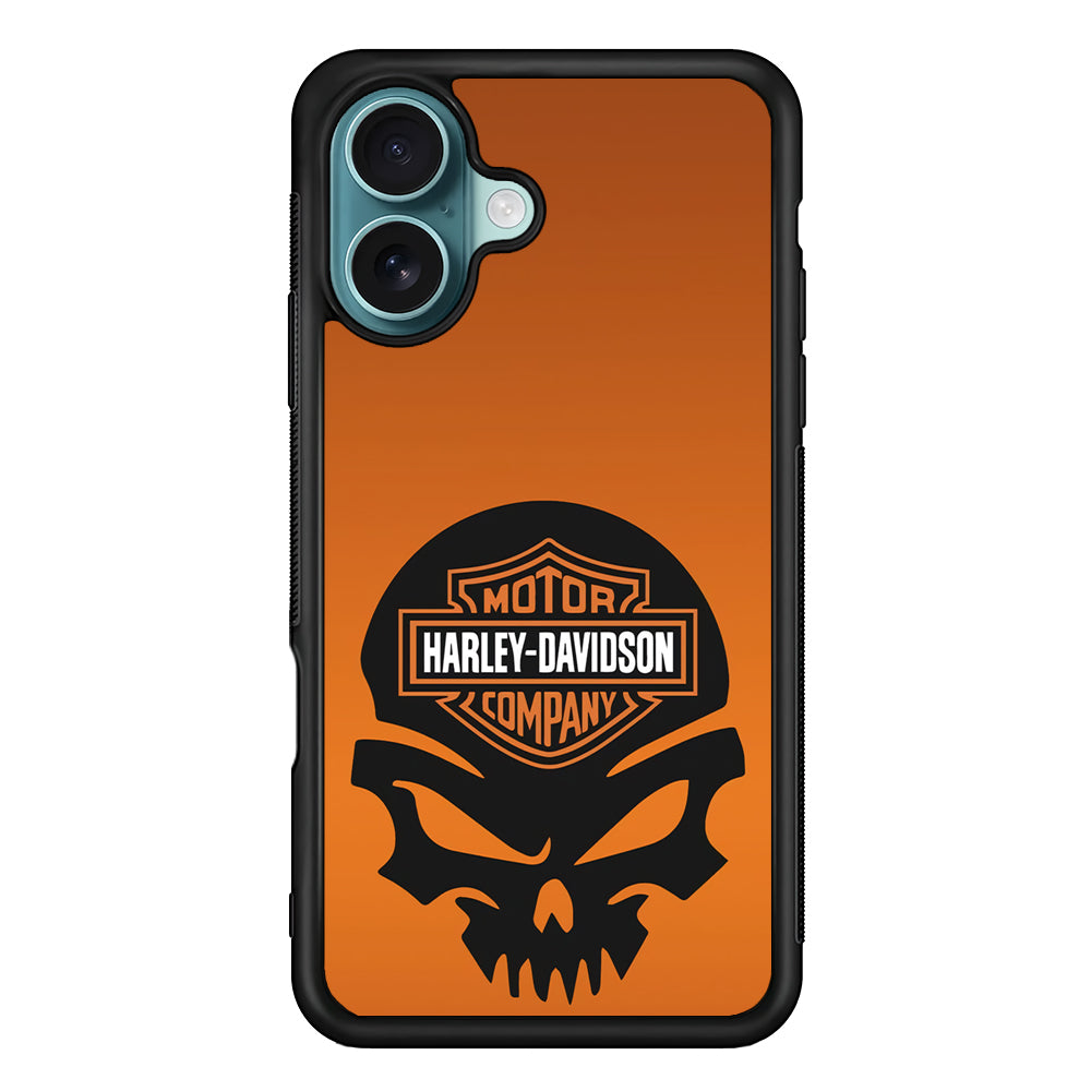 Harley Orange Skull Emblem iPhone 16 Plus Case - Xtracase