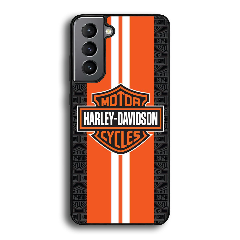 Harley Davidson Orange Stripe White Samsung Galaxy S21 Plus Case-Xtracase