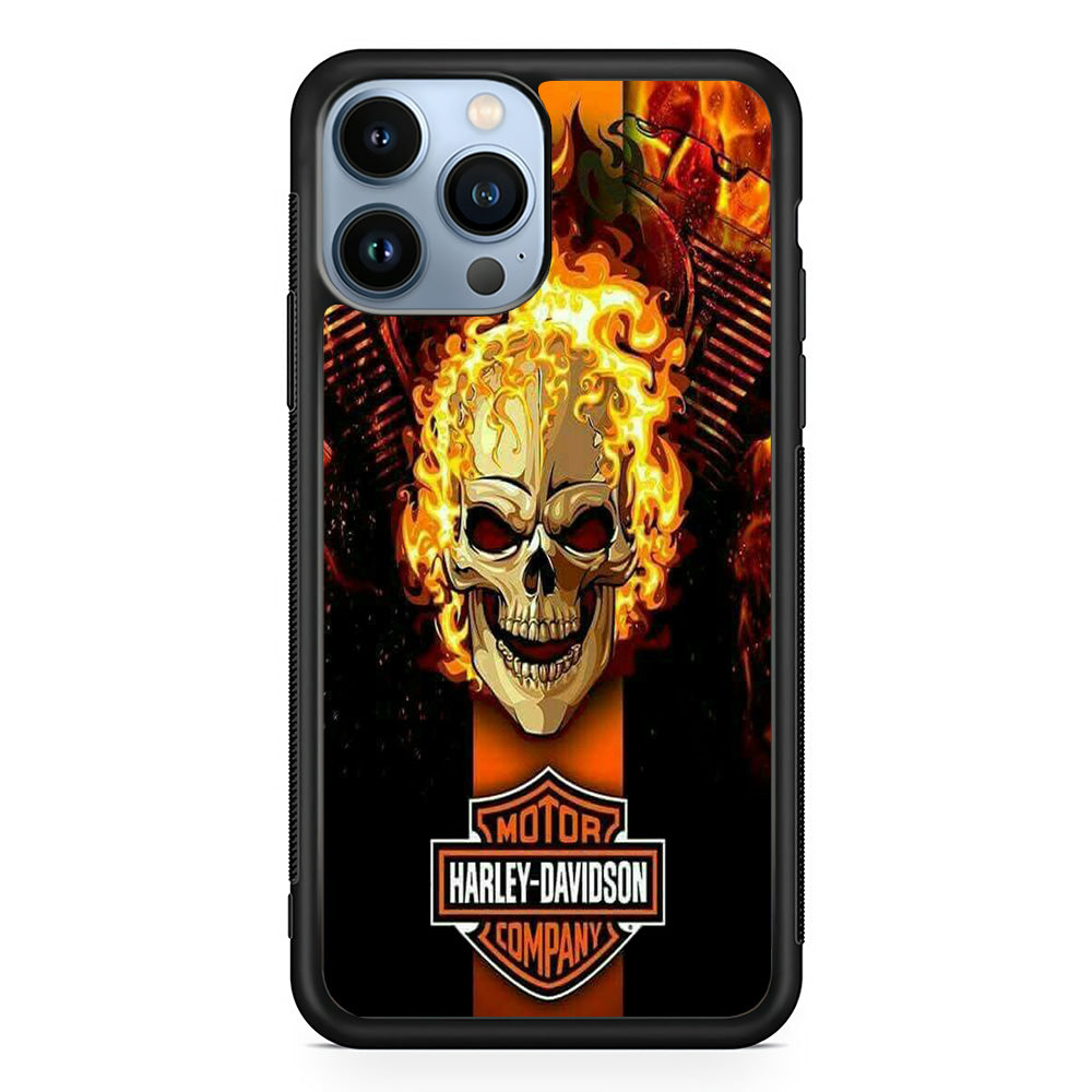 Harley Davidson Skull Fire iPhone 14 Pro Case-Xtracase